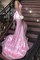 Meerjungfrau Sweep Train Paillette Faszinierend Abendkleid mit Rüschen mit V-Ausschnitt - Bild 1