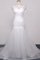 Spitze Herz-Ausschnitt Normale Taille Brautkleid mit Bordüre mit Gekappten Ärmeln - Bild 1