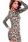 Elegant Leopard Juwel Ausschnitt Bodycon Drucken Polyester Damen Club Kleider - Bild 2