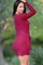 Polyester Elasthan Tailliert Juwel Bodycon kleider Mit langen Ärmeln Ausschnitt Club Kleider - Bild 4