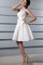 Zeitloses A-Line Taft Brautkleid mit Zickzack Ausschnitt mit Gürtel - Bild 2