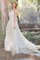 Perlenbesetztes Plissiertes Ärmellos Brautkleid aus Spitze aus Tüll - Bild 1