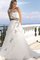 Tüll Natürliche Taile Bodenlanges Brautkleid mit Applike mit Reißverschluss - Bild 1