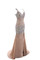 A-Line Paillettenbesetztes Chiffon Luxus Sternenhimmel Abendkleid mit V-Ausschnitt - Bild 5