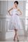 Organza Trägerloser Ausschnitt Prinzessin Knielanges Brautkleid mit Perlen - Bild 1