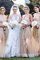 Natürliche Taile Prinzessin Ärmelloses Tüll Brautjungfernkleid mit Applikation - Bild 1