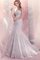 Spitze Meerjungfrau Stil Natürliche Taile Sweep Train V-Ausschnitt Brautkleid - Bild 1
