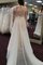 Ärmelloses V-Ausschnitt Elegantes Brautkleid mit Bordüre mit Knöpfen - Bild 2