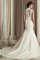 Spitze Keine Taille Bodenlanges Sittsames Brautkleid mit Hohem Kragen - Bild 2