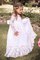 Prinzessin Juwel Ausschnitt Bodenlanges Blumenmädchenkleid mit Bordüre mit Blume - Bild 4