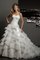 A-Line Gericht Schleppe Bodenlanges Brautkleid mit Rücken Schnürung mit Blume - Bild 1