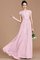 Prinzessin Chiffon Juwel Ausschnitt Kurze Ärmeln Bodenlanges Brautjungfernkleid - Bild 28