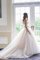 Duchesse-Linie Reißverschluss Schick Brautkleid ohne Träger mit Blume - Bild 2