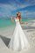 Sweep Zug Einfaches Romantisches Brautkleid mit Rücken Schnürung mit Applike - Bild 1