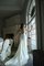 Etui Satin Bodenlanges Brautkleid mit Kapelle Schleppe mit Applike - Bild 2