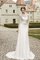 Etui Juwel Ausschnitt Langärmeliges Brautkleid aus Spitze mit Rücken Schnürung - Bild 1