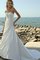 Trägerlos A-Line Paillettenbesetztes Ärmelloses Brautkleid mit Perlen - Bild 1
