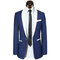 Casual Euro Anzug Männer Slim Fit Blau Smoking Anzüge - Bild 2