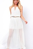 Juwel Ausschnitt Elegant Polyester Maxi Damen Club Kleider