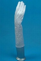 Taft Stickerei Weiß Elegant|Bescheiden Brauthandschuhe