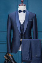Hochzeit Smoking Luxus 3 Stücke Casual Jacke + Weste + Hosen Anzug Herren Anzüge