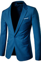 Zugeknöpft Männer Casual Business Anzug Blazer Jacke Mantel Männer Einfarbig Mode Neue