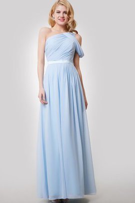 A-Line Reißverschluss Ein Schulter Elegantes Brautjungfernkleid mit Gürtel