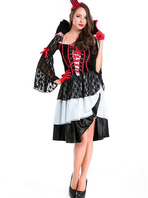 Königin Vampir Halloween Schwarz Cosplay & Kostüme - Bild 1