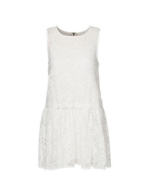 Überlagerung Spitze Elasthan Kleid Weiß Polyester Club Kleider - Bild 3