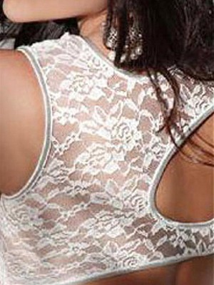 Juwel Ausgeschnitten Ausschnitt Minikleid Sexy Spitze Club Kleider - Bild 4