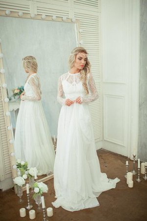 Reißverschluss Chiffon Elegantes Stilvolles Brautkleid mit Sweep Zug - Bild 1
