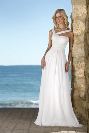 Etui Beach Stil Empire Taille Brautkleid mit Applike mit V-Ausschnitt - Bild 1