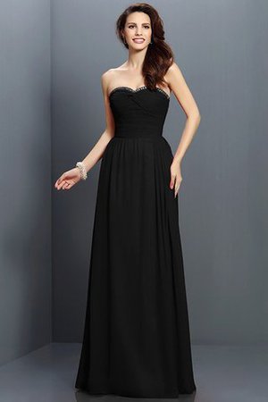 Prinzessin Chiffon Herz-Ausschnitt Reißverschluss Bodenlanges Brautjungfernkleid - Bild 2