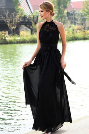 Hoher Kragen Nackenband Sexy Stilvolles Abendkleid mit Plissierungen - Bild 1
