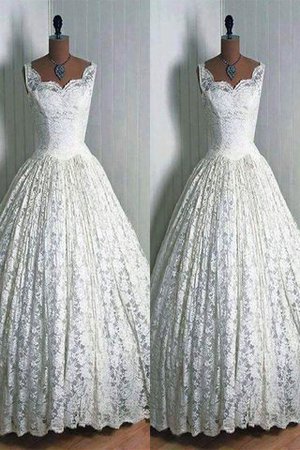 Normale Taille Duchesse-Linie Herz-Ausschnitt Bodenlanges Brautkleid mit Bordüre - Bild 1