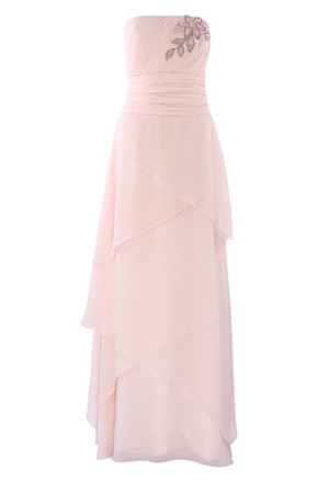 A-Line Normale Taille Chiffon Knöchellanges Modern Abendkleid mit Kristall Blumenbrosche - Bild 1