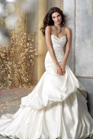 Rückenfreies Pick-Ups Luxus Brautkleid mit Tiefer Taille mit Herz-Ausschnitt - Bild 1