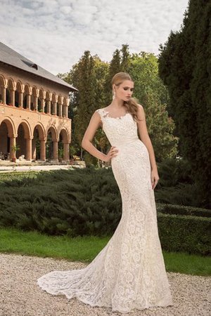 Etui Ärmelloses Luxus Brautkleid mit Schleife mit Gürtel - Bild 1