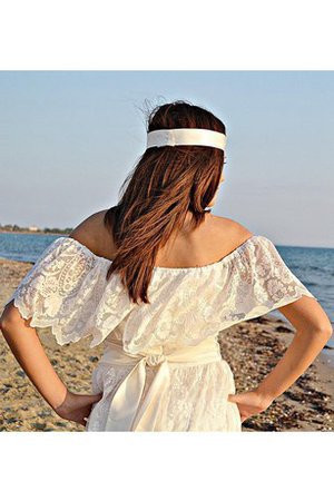 Beach Stil Schulterfreier Ausschnitt Empire Taille Brautkleid mit Gürtel mit Schleife - Bild 2