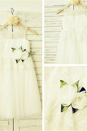 Ärmelloses Tüll Reißverschluss Prinzessin Blumenmädchenkleid mit Blume - Bild 5