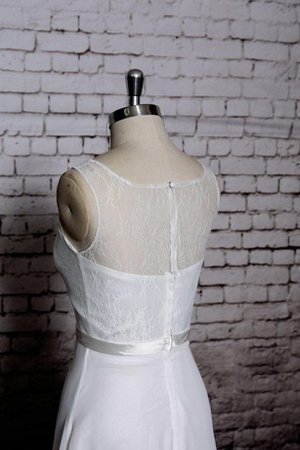 A-Linie Natürliche Taile Ärmellos Brautkleid mit Bordüre mit Gürtel - Bild 2