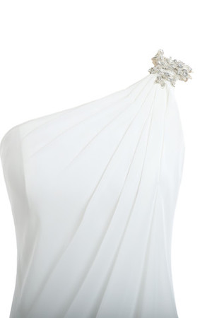 A linie Outdoor Kunstseide Ausgefallenes Brautkleid mit Perlen mit Überlagertem Mieder - Bild 2