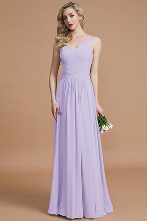 Prinzessin A-Line Ärmelloses Natürliche Taile Bodenlanges Brautjungfernkleid - Bild 24