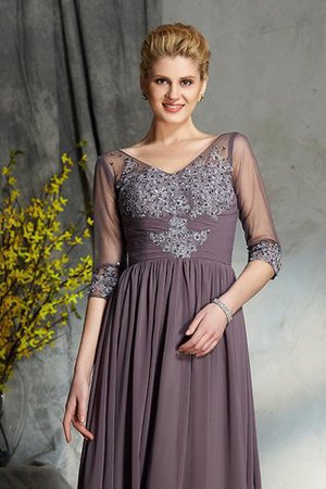 Prinzessin Reißverschluss A-Line Bodenlanges Brautmutterkleid aus Chiffon - Bild 6