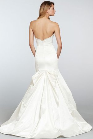 A-Line Rückenfreies Pick up Brautkleid ohne Ärmeln aus Satin - Bild 2