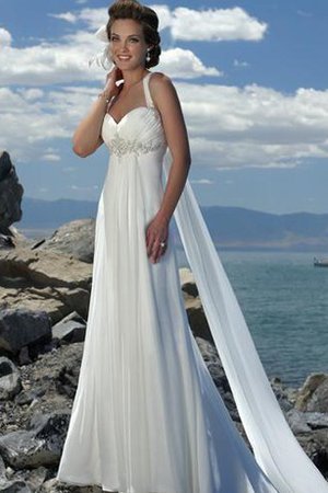 A-Line Watteau Schleppe Empire Taille Elegantes Brautkleid mit Rücken Schnürung - Bild 1