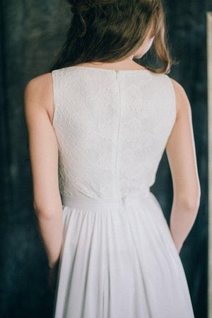 Spitze Plissiertes Ärmellos Brautkleid mit Bordüre mit Sweep Zug - Bild 2