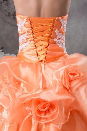 Herz-Ausschnitt Duchesse-Linie Partykleid mit Applikation mit Blume - Bild 2