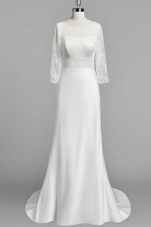 Gericht Schleppe Natürliche Taile Luxus Brautkleid mit Langen Ärmeln mit Bordüre - Bild 1
