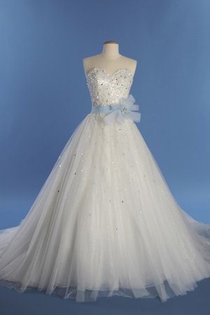 Perlenbesetztes Herz-Ausschnitt Halle Festliches Brautkleid mit Bordüre - Bild 1